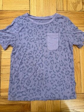Kyte Baby Purple Leopard Print Pocket Tee